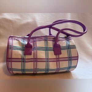 Tupperware Purple and Blue Plaid Women's Lunch Bag